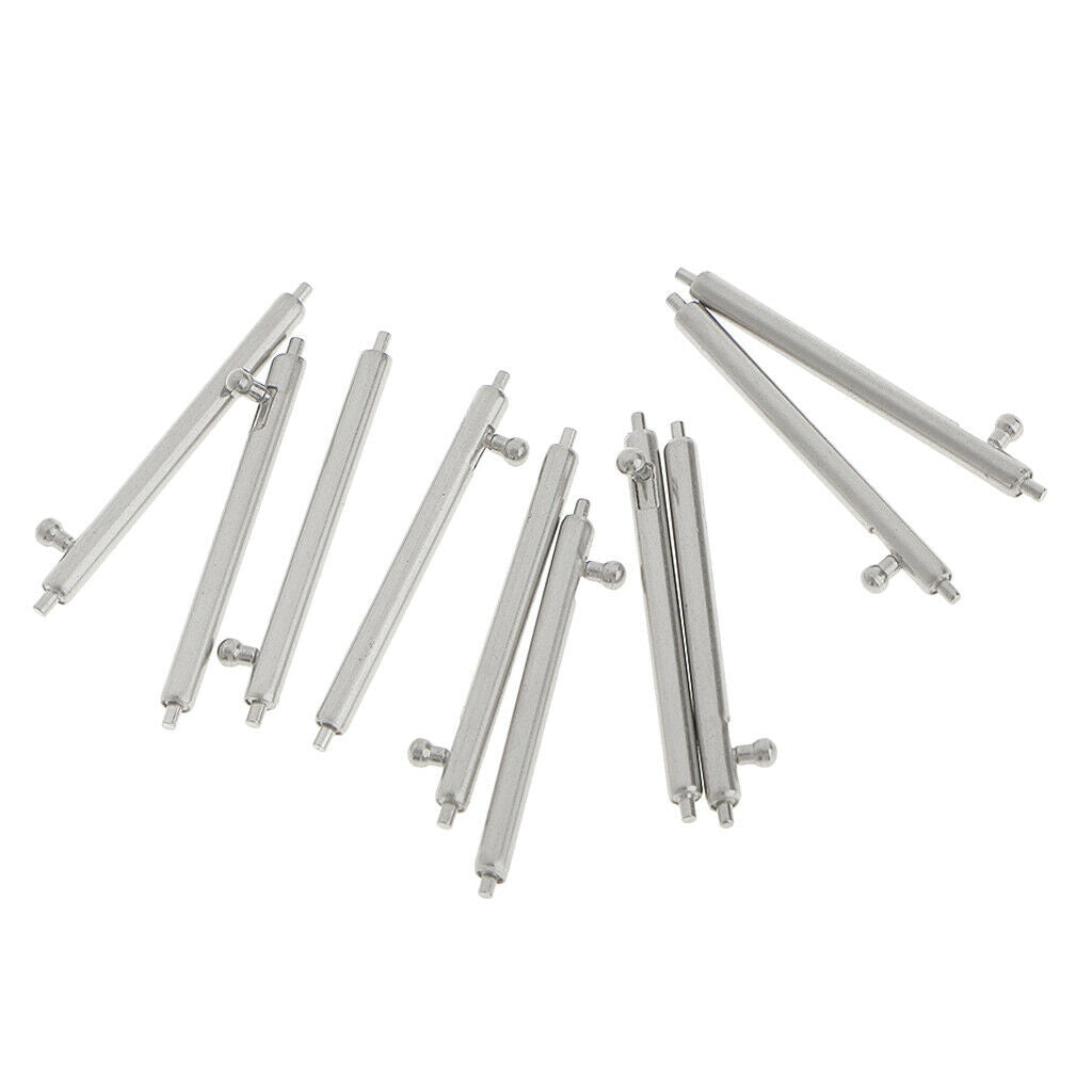 10 Pieces Quick Release Spring Bar Cylindrical Push Button Watch Pins 14mm