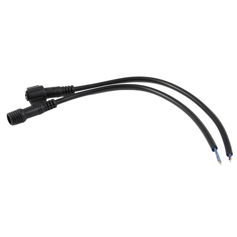 Male Female Plug 2 Pin LED Waterproof Connector Cable Black I7L3