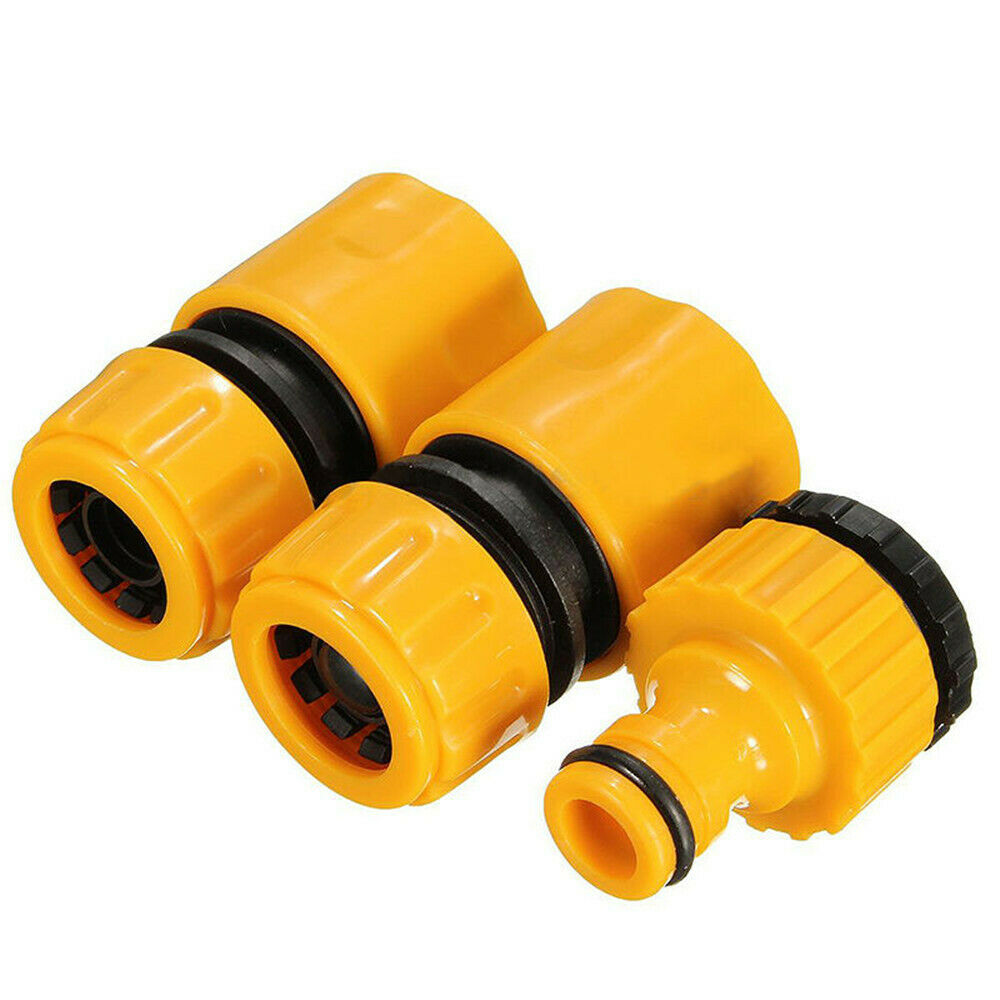 3Pcs 1/2" 3/4"" Hose Pipe Fitting Set Quick Garden Water Connector Adapters Kit