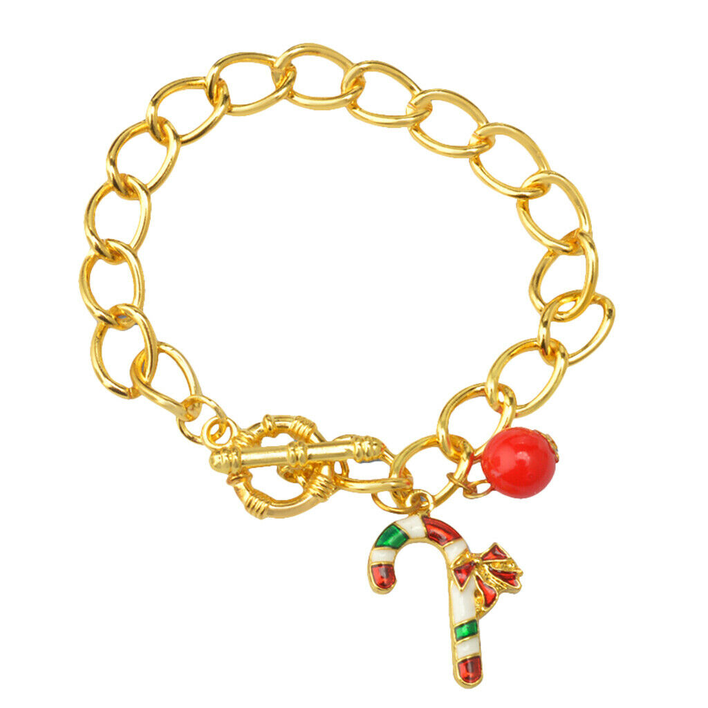 Enamel Charms Bead Christmas Bracelet Chain Bangle Xmas Festival Girls Gift