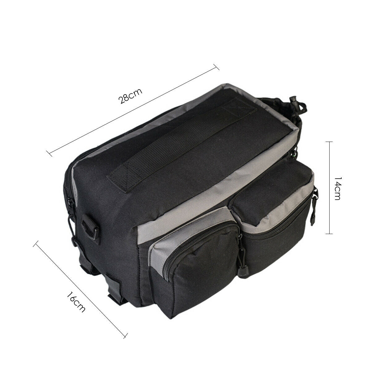 Bike MTB Trunk Bag with Rear Reflective Strip Bicycle Trunk Rear Bag Black NEW