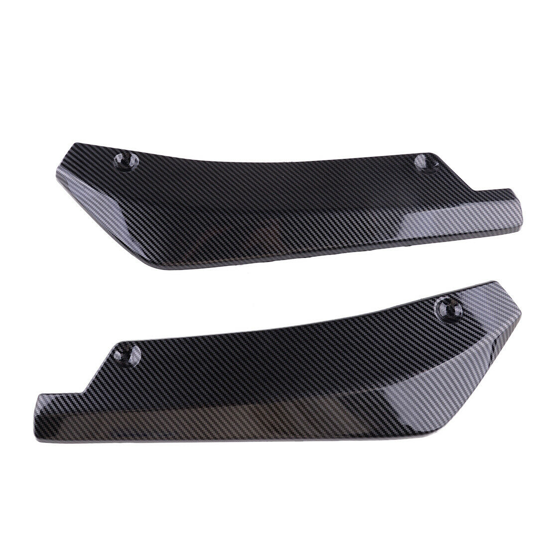 Black Carbon Fiber Style Car Rear Bumper Lip Diffuser Splitter Canard Protector