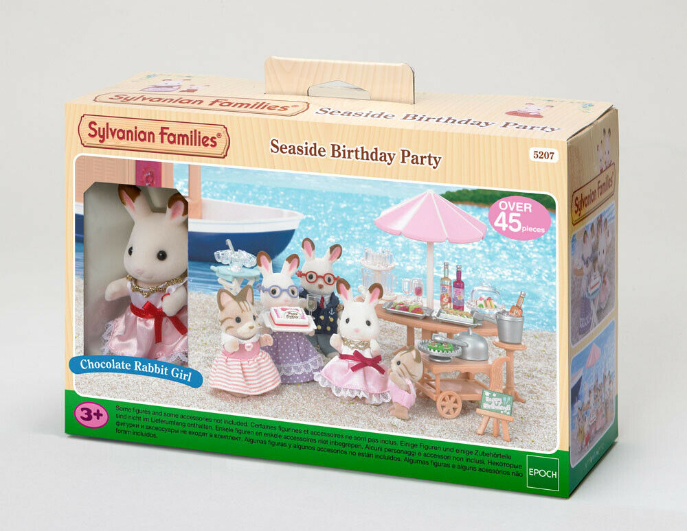 Sylvanian Families Family Trip Theme 5207 Seaside Birthday Party /Age 3+ Bnib