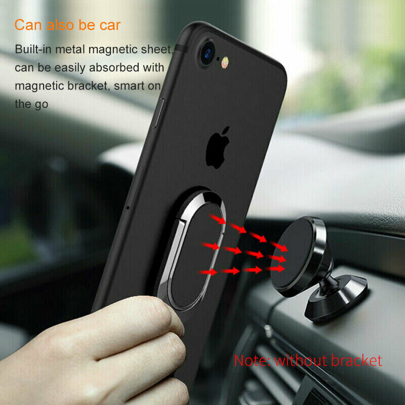 Magnetic Finger Ring Holder 360 Rotating Bracket Stand 90 Folding For Phon Lt