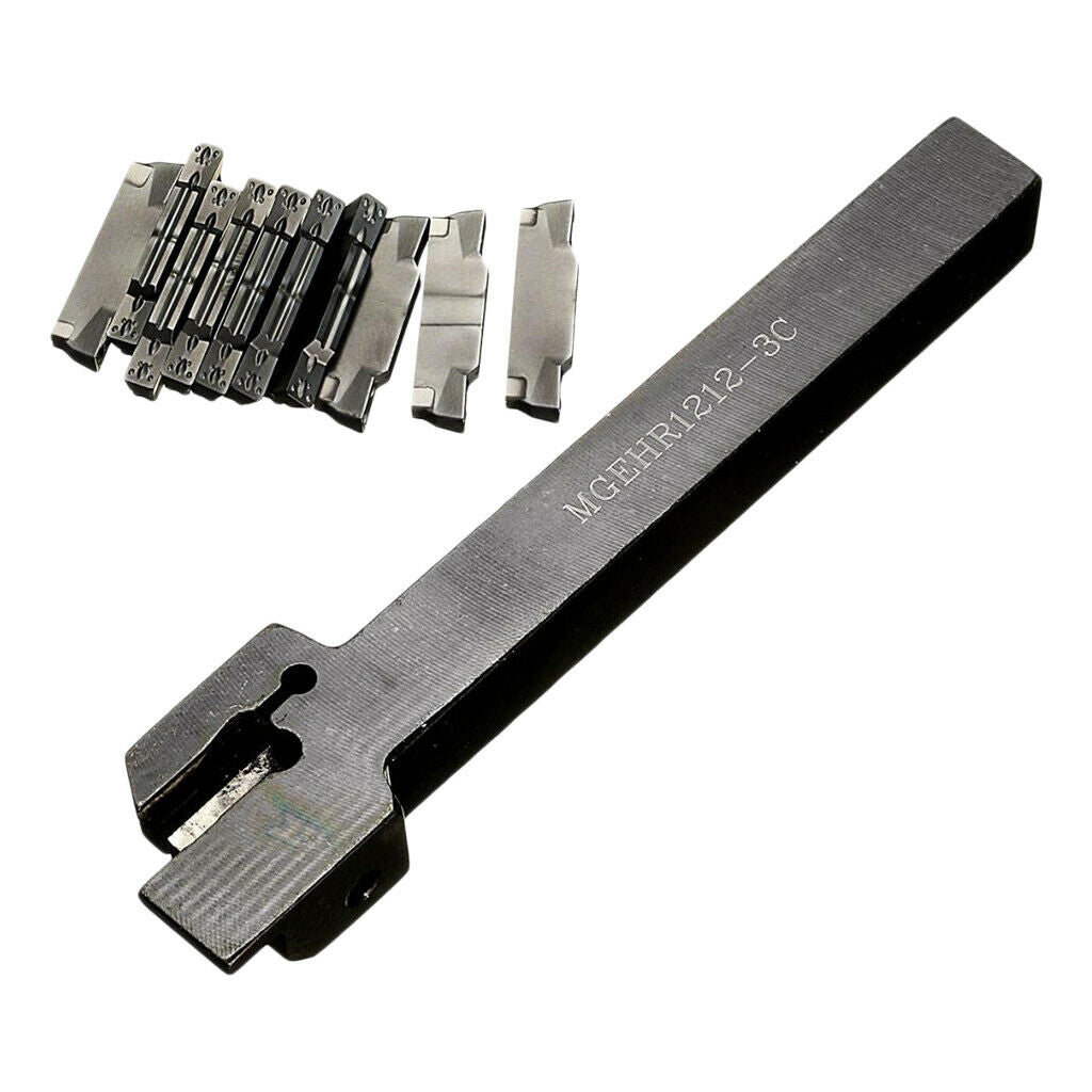 MGEHR1212-3 Cut-off Lathe Turning Tool Holder + 10x MGMN300 Carbide Inserts