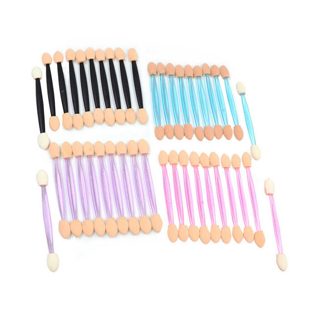 10 Pcs Double End Sponge Eye Shadow Brush Applicators Disposable Makeup Tool _DD
