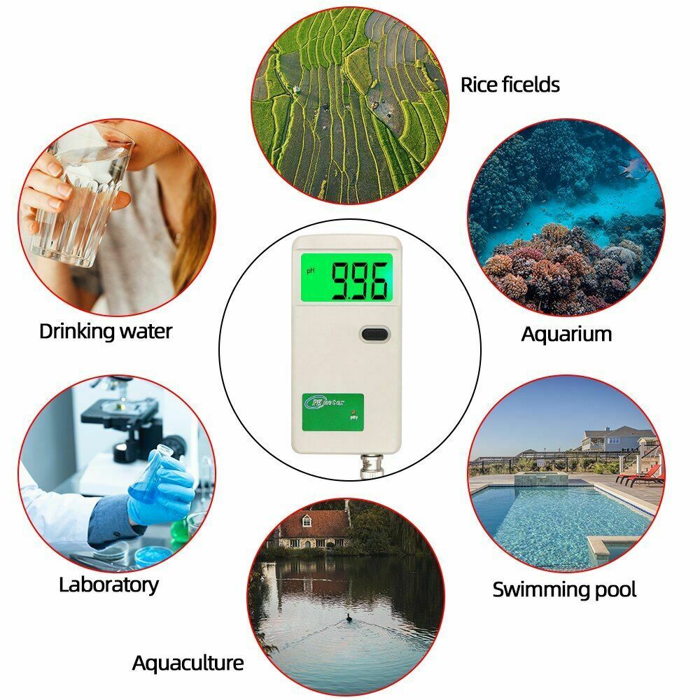 Ph Meter Digital Water Purity Tester Biochemistry Laboratory Lcd Backlight