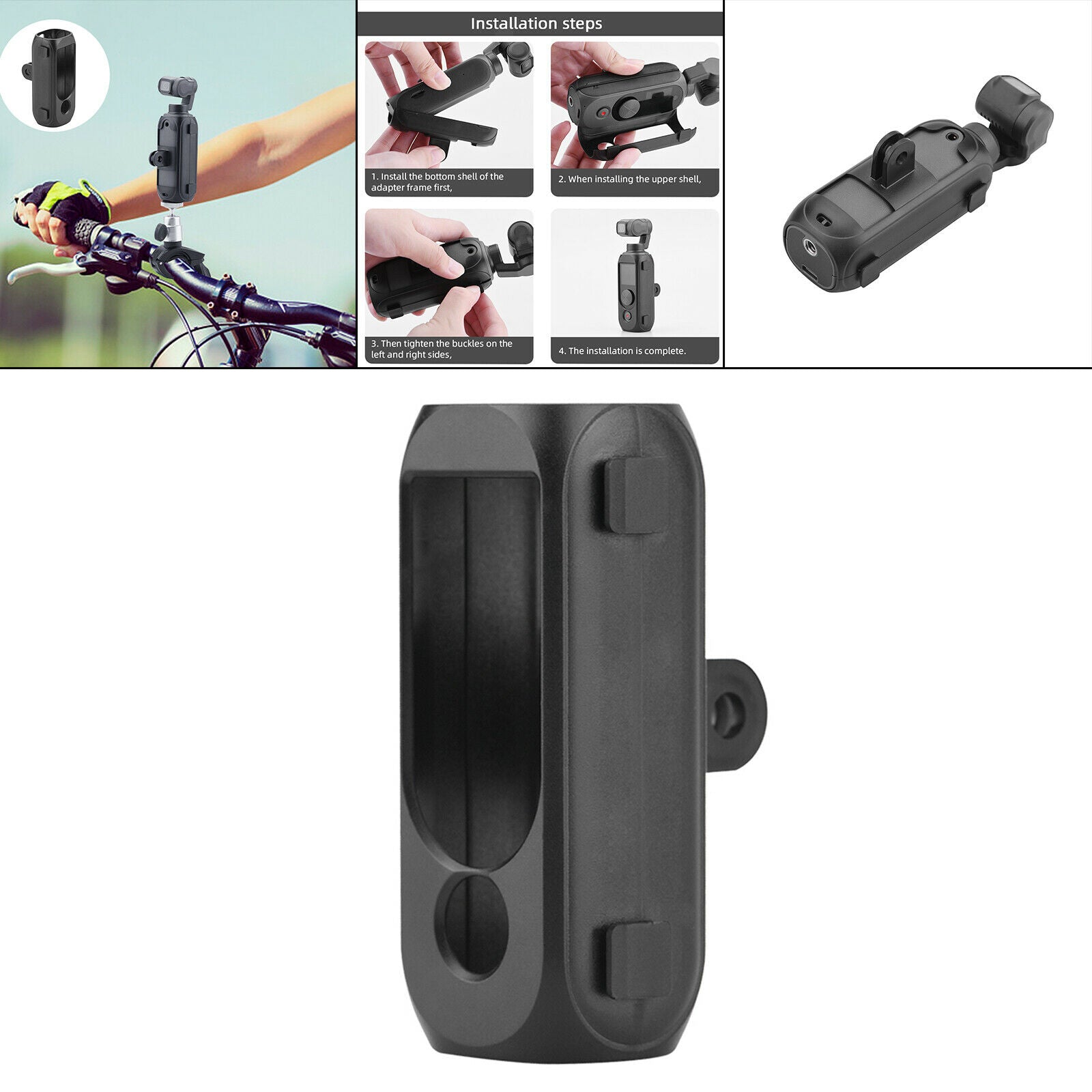 Extension Bracket for FIMI PALM 2 Camera Mobile Phones Riding Plastic Black