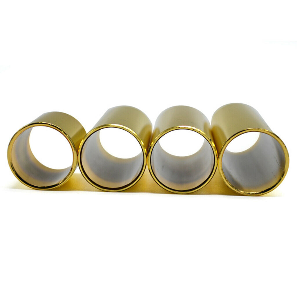 Set of 4 Stainless Steel Guitar Finger Protection Sleeve Slip Slides