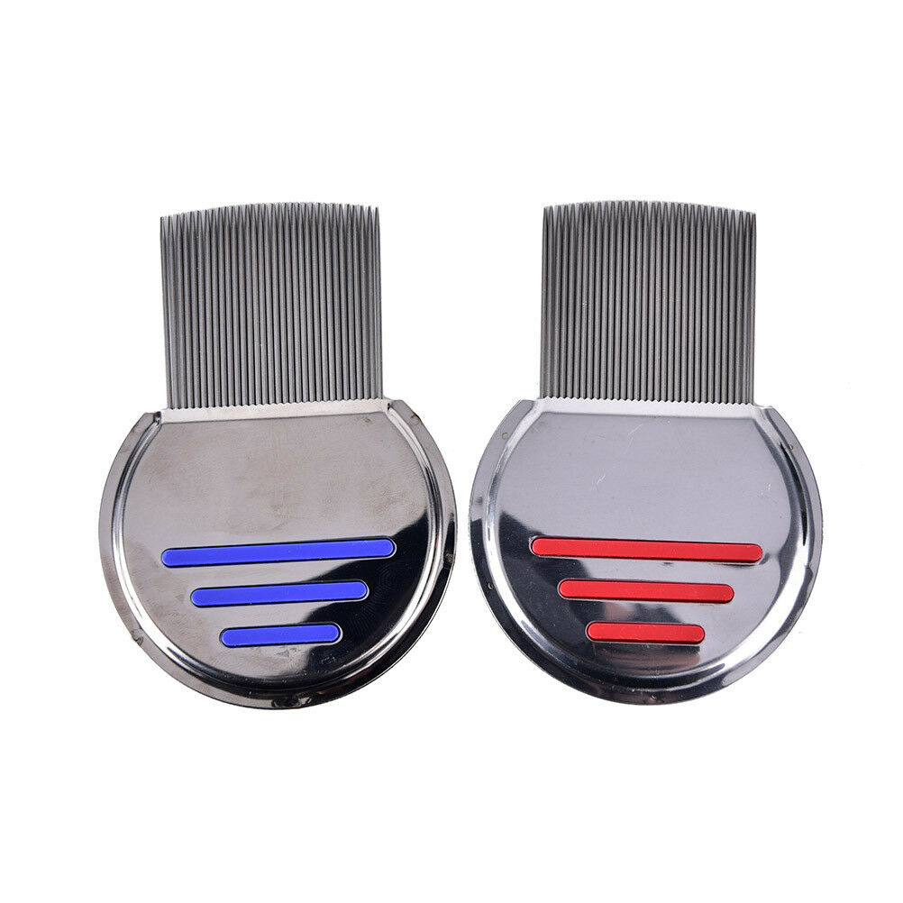 2 Colors Lice Nit Comb Get Down Removal Stainless Steel Metal Head and Tee J Fx