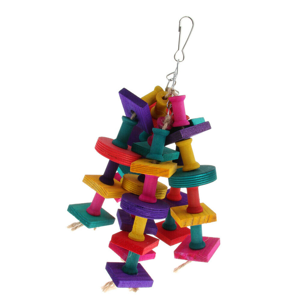 Safe Natural Wooden Bird Chewing Toys Perches Small Animals Rat Grinding Bite