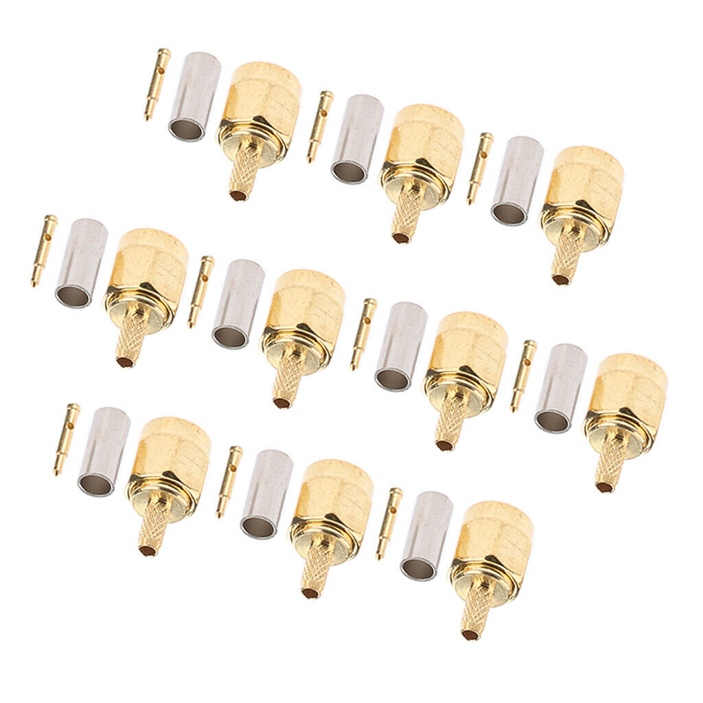 10 Pcs Plug Sma Plug Pin Crimp For Rg316 Lmr100 Rg174 Rf Coaxial .