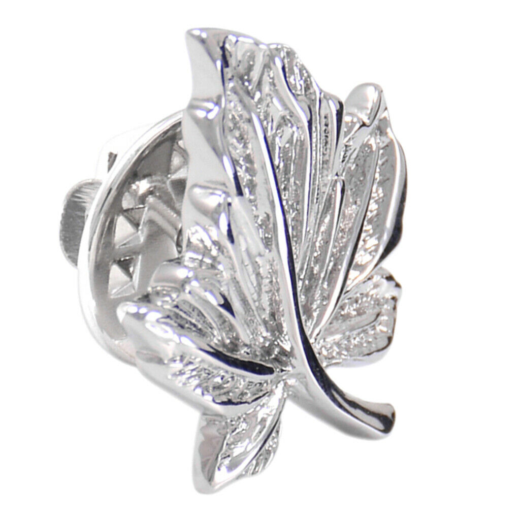 Maple Leaf Suit Shirt Collar Pin Back Lock Brooch Badge For Festival