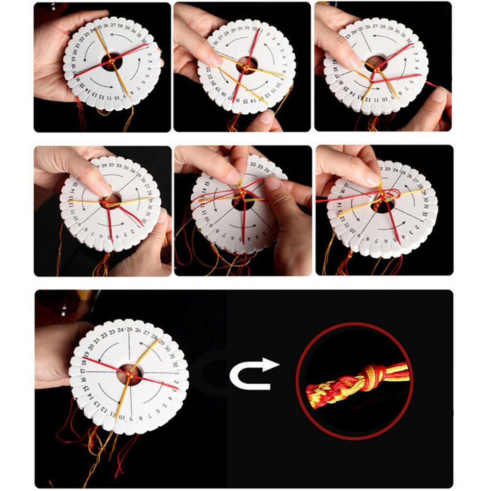 handmade knitting disc round square bracelet braided knot rope tray eva d.l8