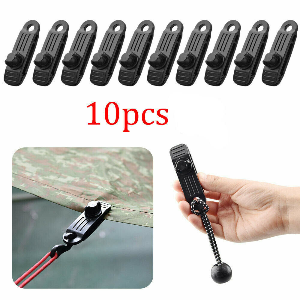 Reusable 10X Windproof Clip Awning Clamp Tarp Clips Snap Hanger Tent Camping US