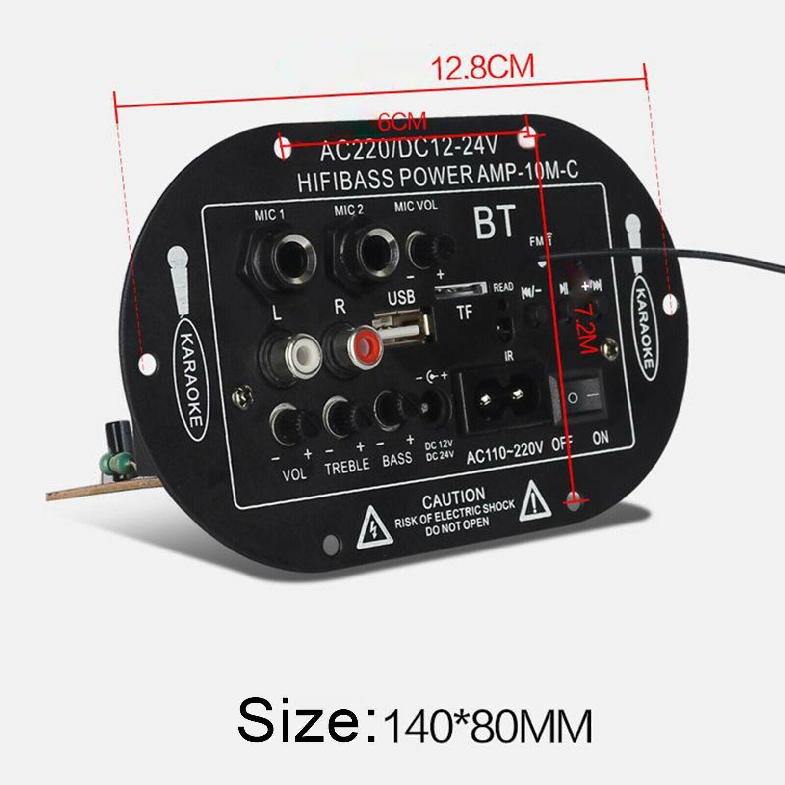 SF-2MIC Home Car Digital 8" / 10" Bluetooth Amplifier Board USB FM TF Player
