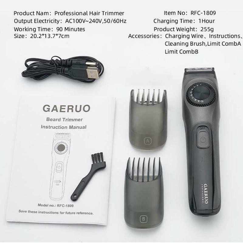 Adjustable Beard Trimmer for Men Professional Mens Hair Trimmer with 2 Combs