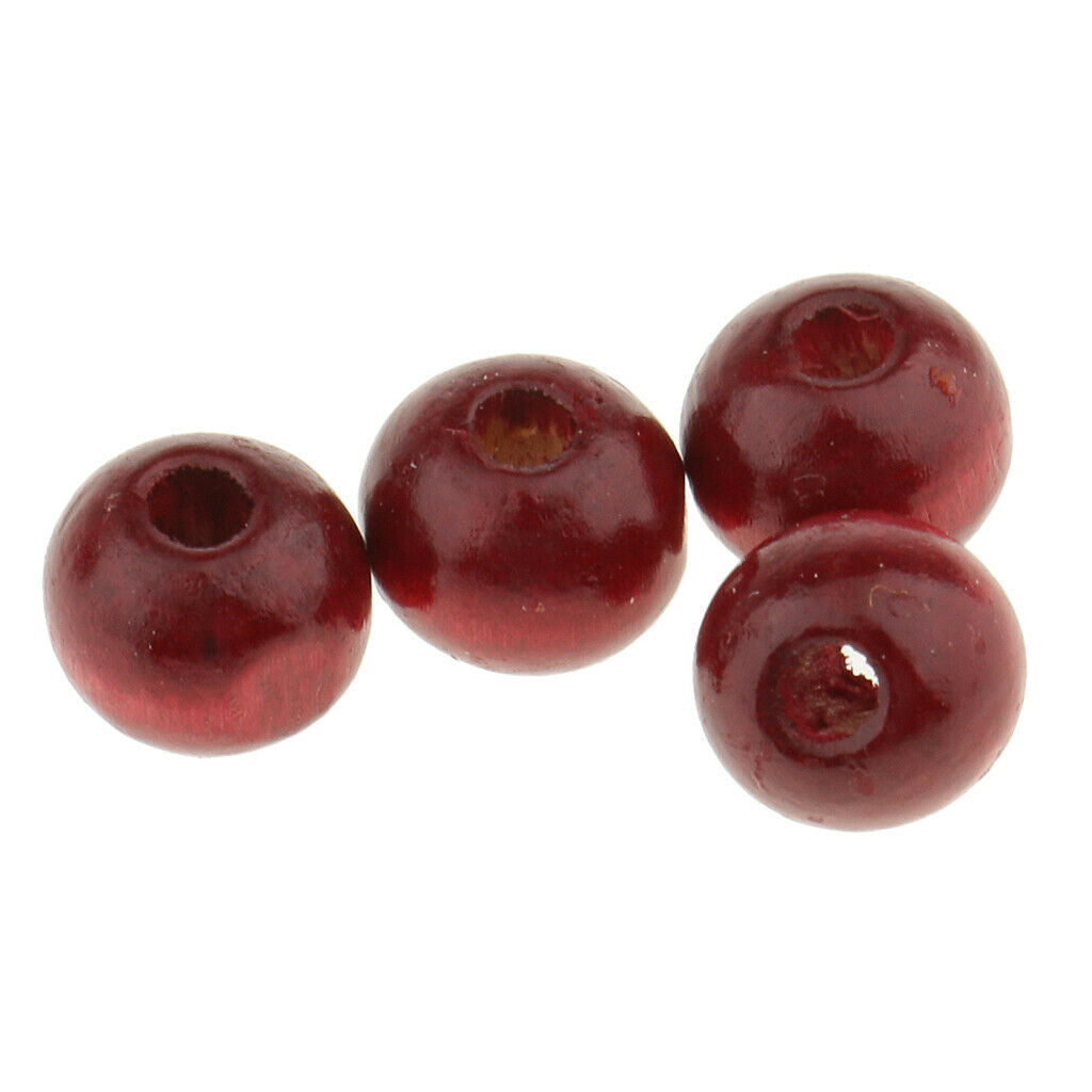 50pcs Round Wood Loose Beads Wooden Beads Jewellery Making DIY Crafts 8mm