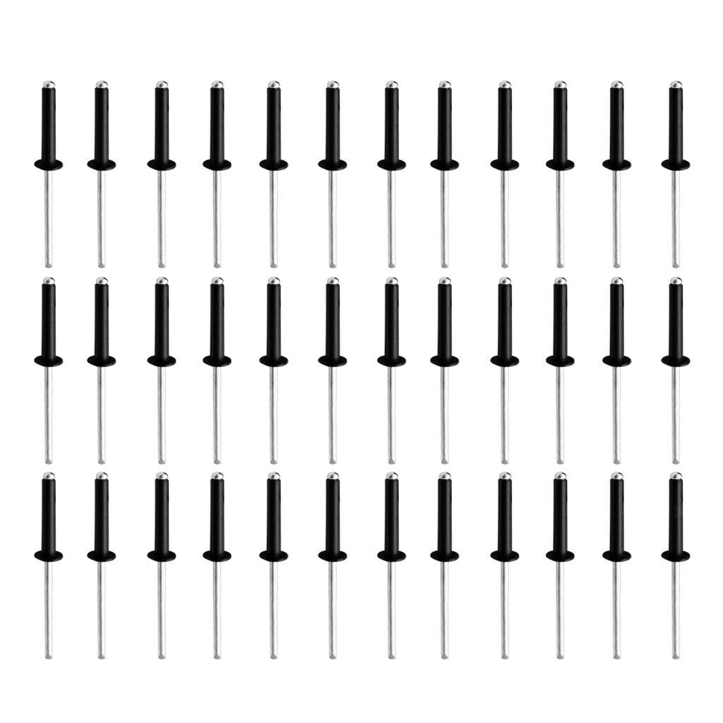 36 Pieces M5 Aluminum Small Head Black Open End Blind   Kayak Rivet M5x25