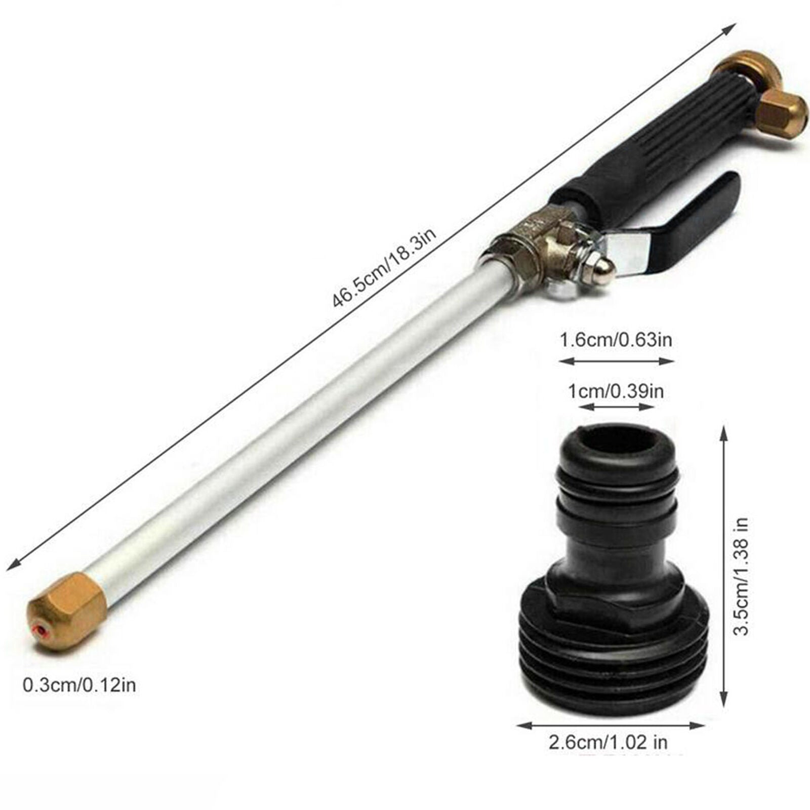 High Pressure Water Spray Gun Brass Nozzle Garden Hose Pipe Car Wash Washing