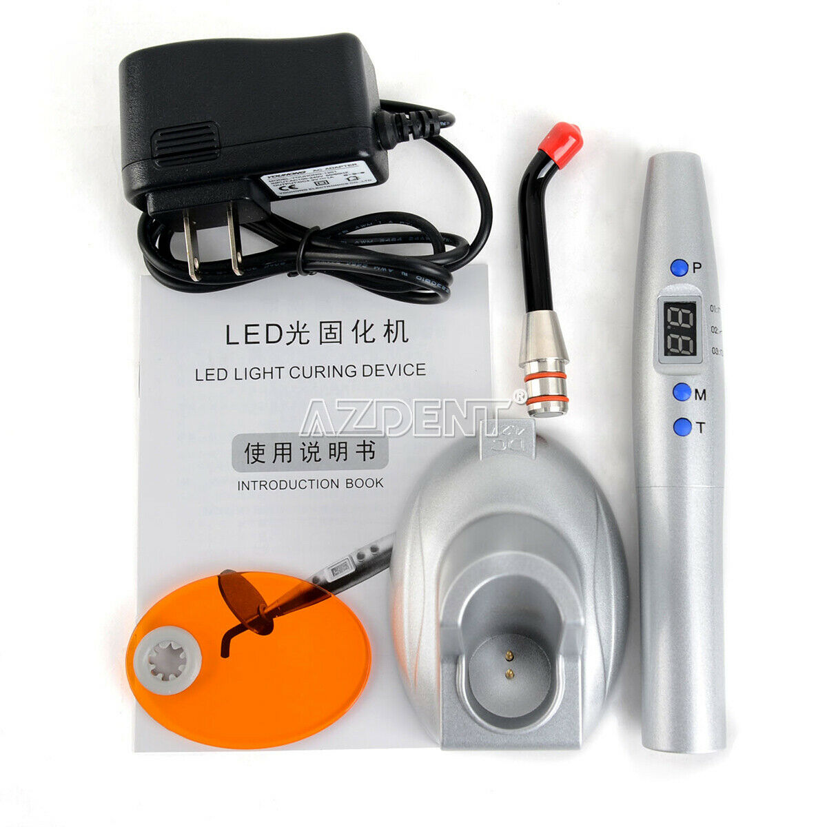 Dental LED Curing Light Lamp Wireless Cordless Cure 100V-240V 5W≥1200mw/c㎡ Slive