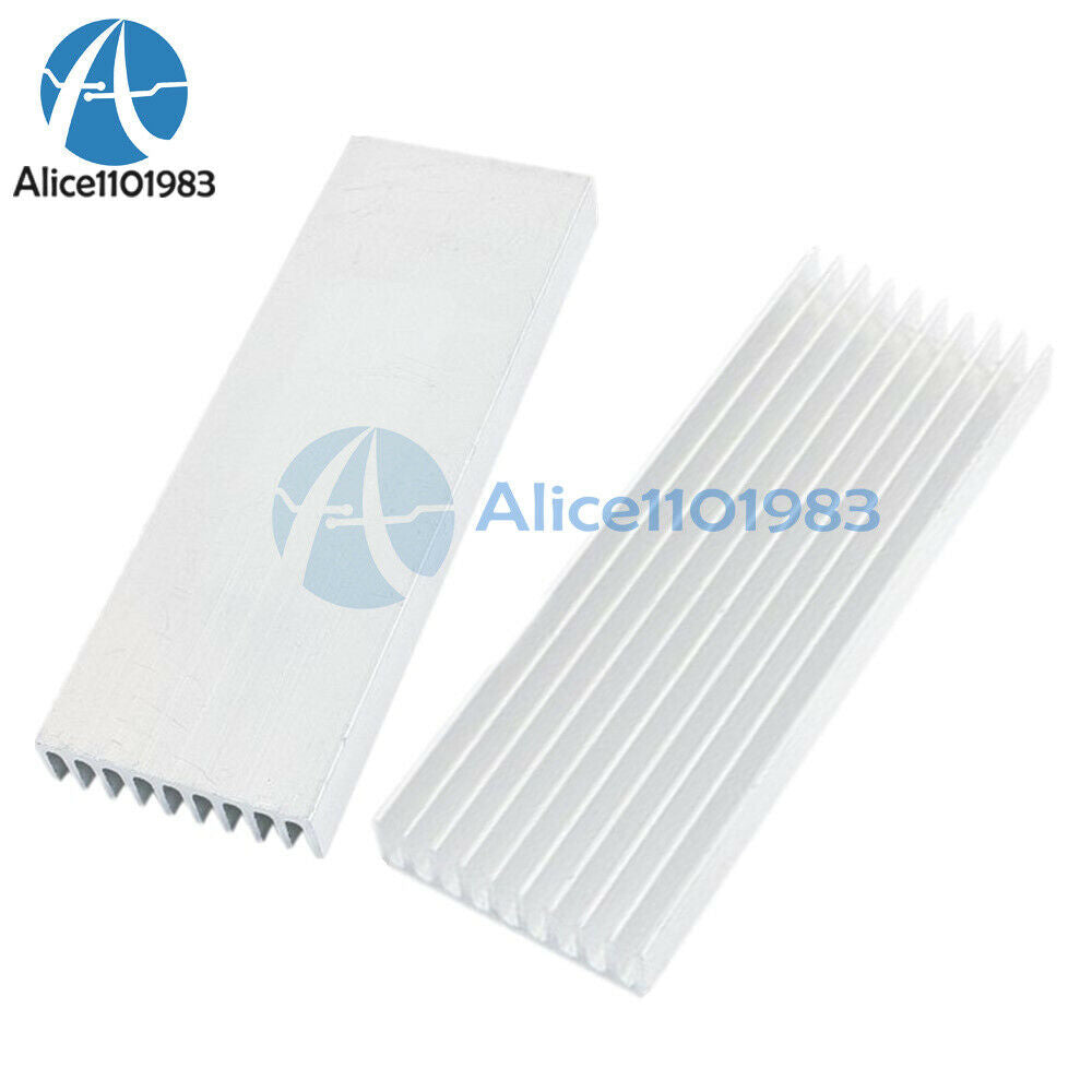 2PCS Durable 100*35*10mm Aluminum heatsink Heat Sink for IC LED Power Transistor