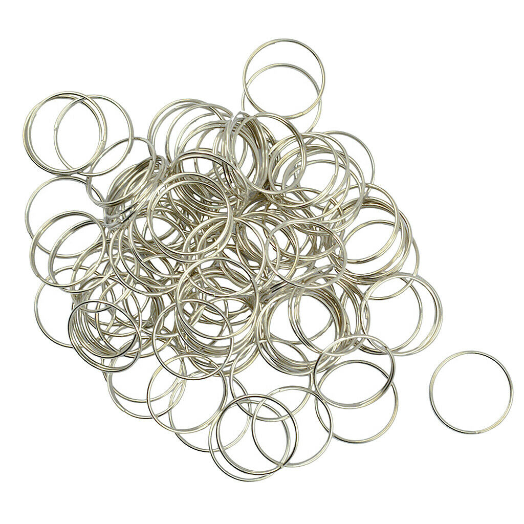 100Pieces Keyrings Split Ring Key Rings Steel Hoop Ring for Chain Making