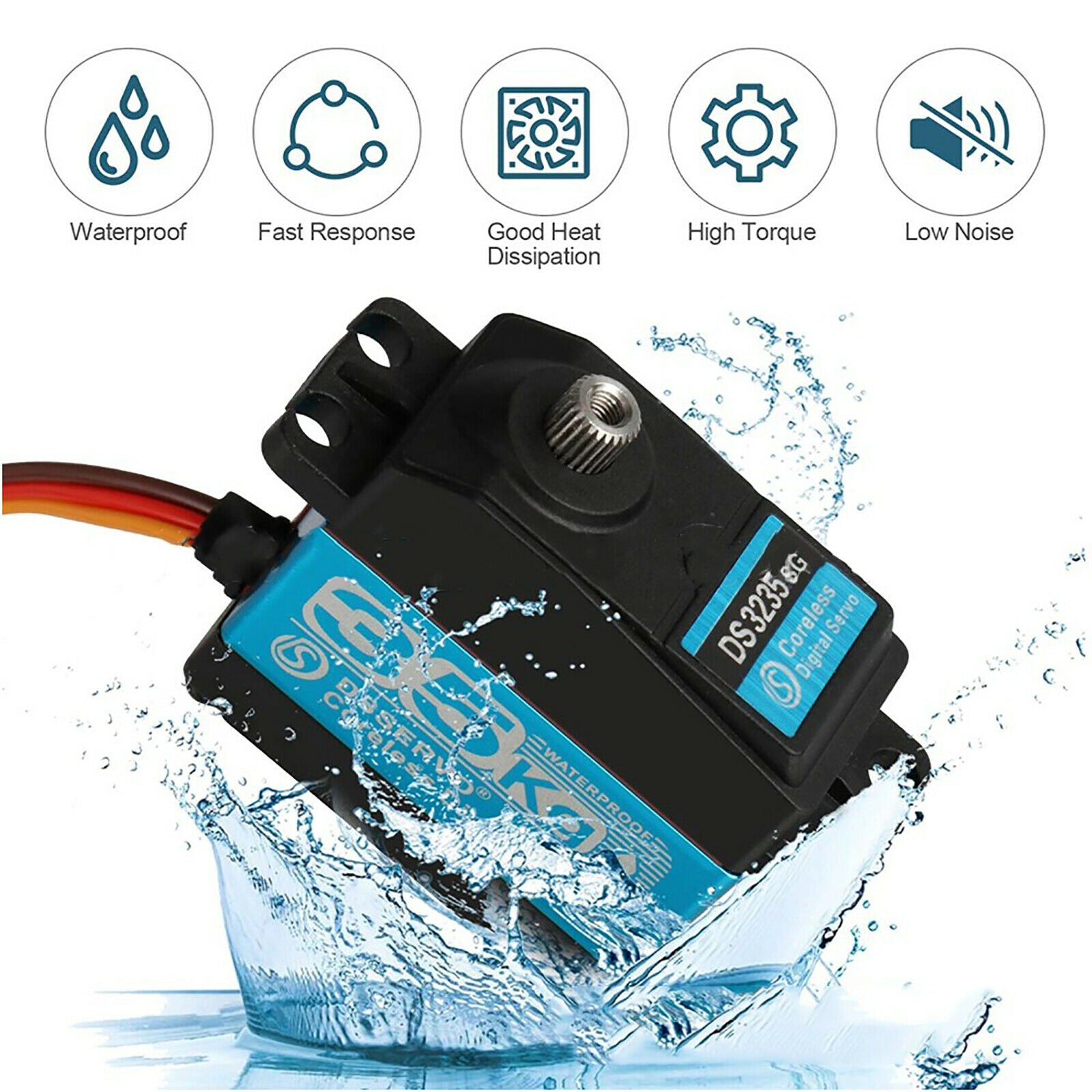 Metal Cordless Digital Servo Steering Gear for Axial SCX10 RR10 RC Crawler Car