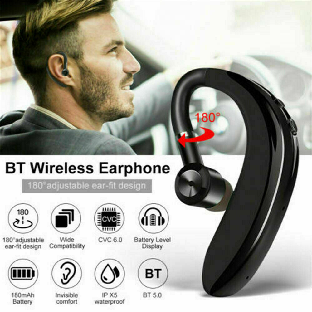 Bluetooth Waterproof Headset Handsfree Wireless Earpiece Earphone Stereo Earbuds