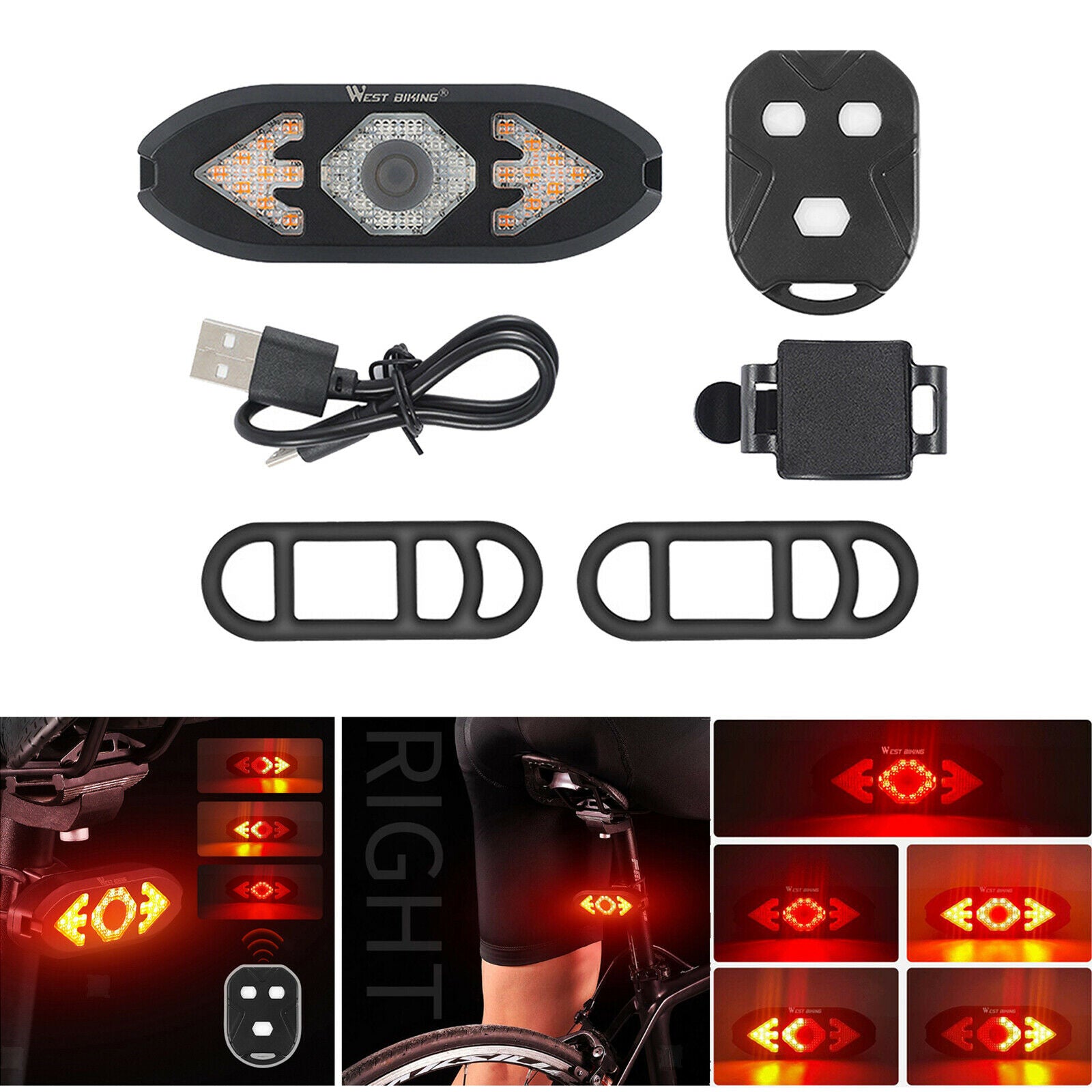 Smart Bike Tail Light Bicycle Rear Lights Safety Warning Light Taillight