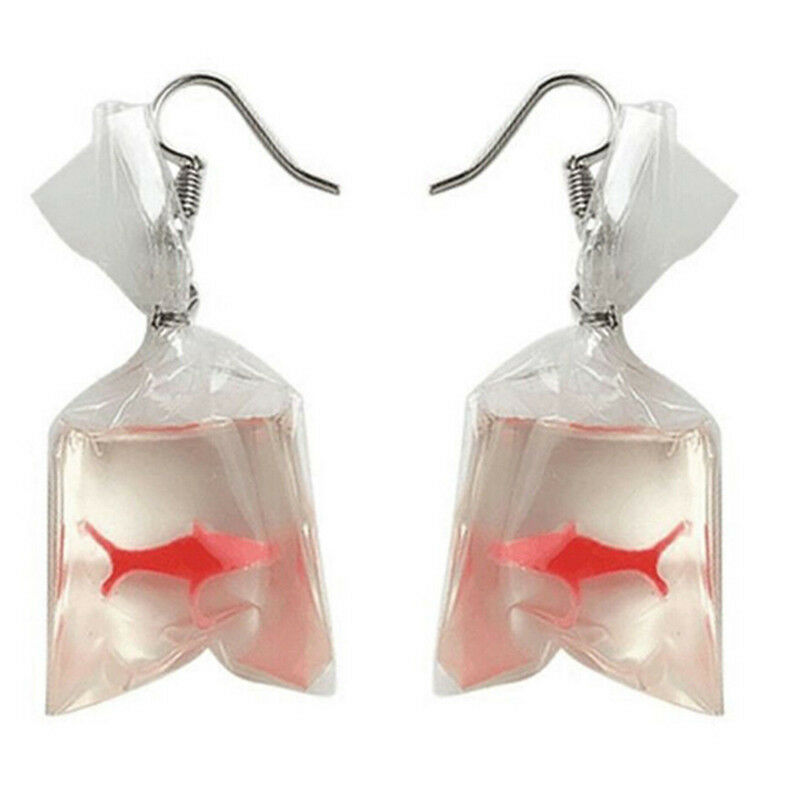 Handmade Fish Earrings Water Bag Dangle Hook Pendant Earrings Cute GirlJew.l8