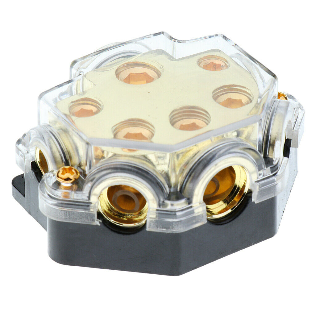 Universal Car Audio 0/2/4GA In to 2 4 8 Out Power Ground Distribution Block