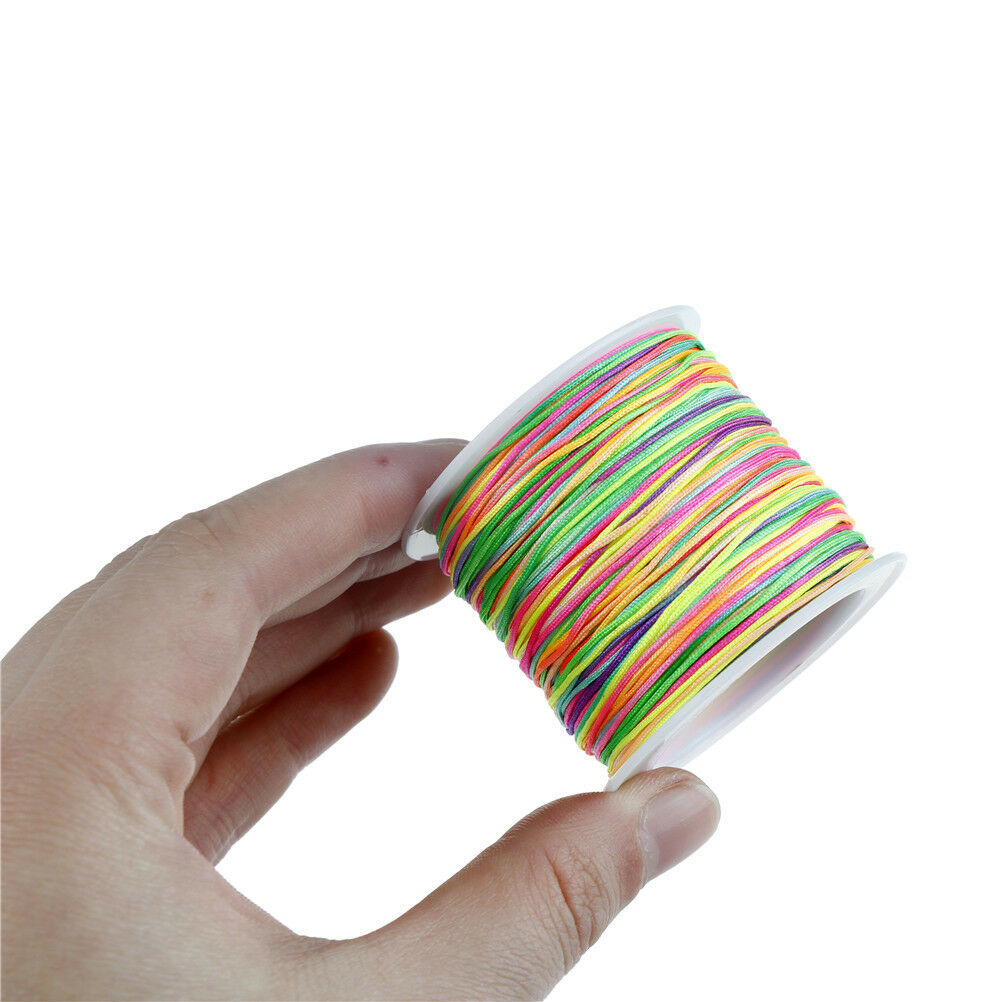 45m/lot 0.8mm Rainbow Tassel Cord DIY Bracelet Necklace Line Waxed Thread JRJ Xz