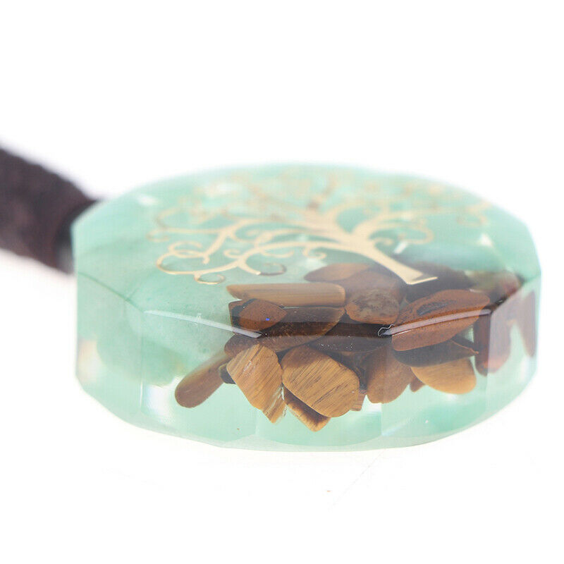 Orgonite Tiger'S Eye Stone Dongling Jade Pendant Energy Necklace JewelryB.bu NC