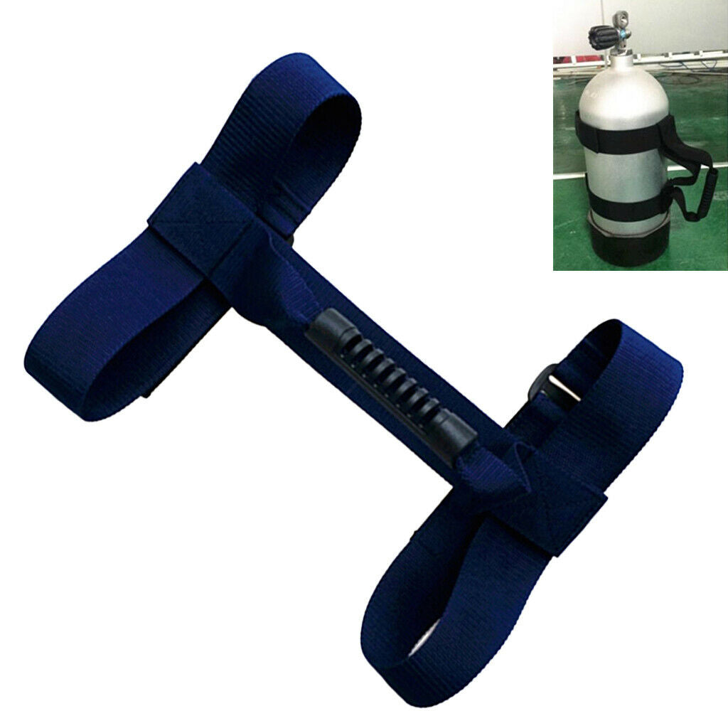 Pack of 2 Scuba Diving Tanks Carrier Handle Holder Cylinder Carrying Straps Blue