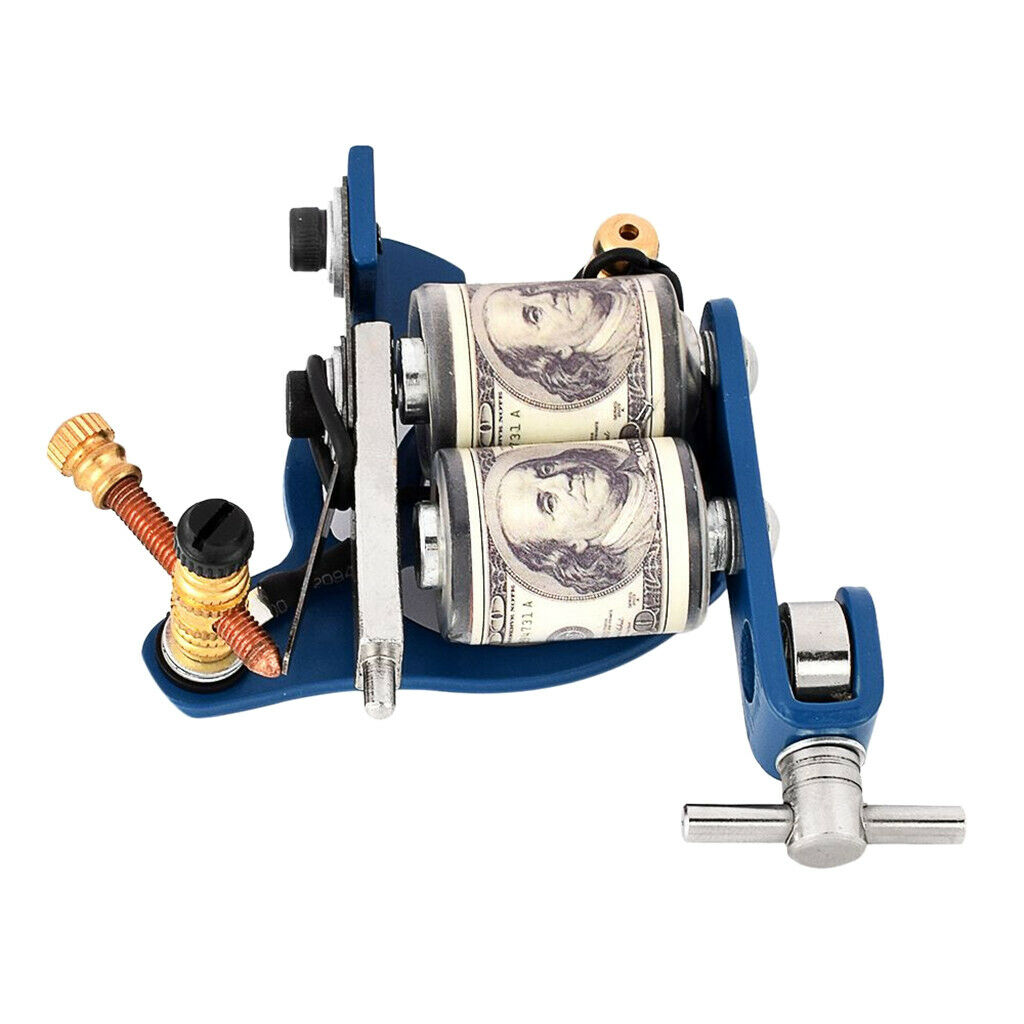 Alloy Coil Tattoo Machine Gun Dollar 10 Wrap Coils for Liner Shader Design Blue