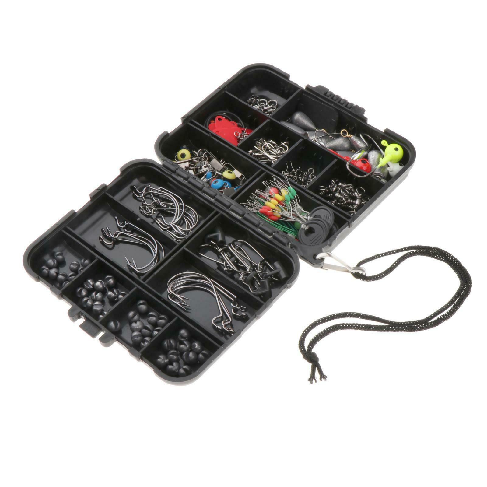 208pcs/Set Portable Fishing Accessories Kit Fishing Swivels Assorted Sizes