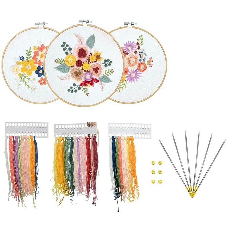 Embroidery Starter Set 3 Pieces, Suitable for Beginnerscross Stitch Set InclH3N2