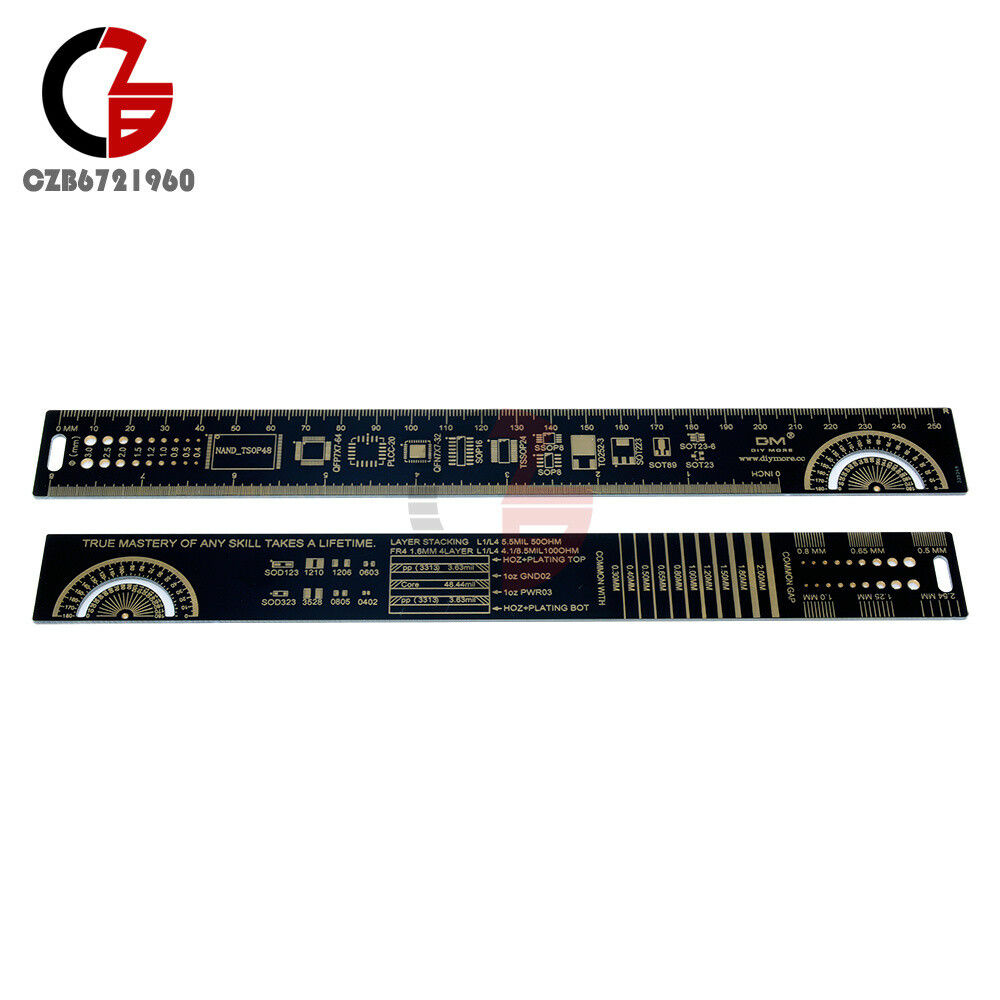 10 inch 25cm Multifunctional PCB Ruler Measuring Tool Resistor Capacitor Chip IC