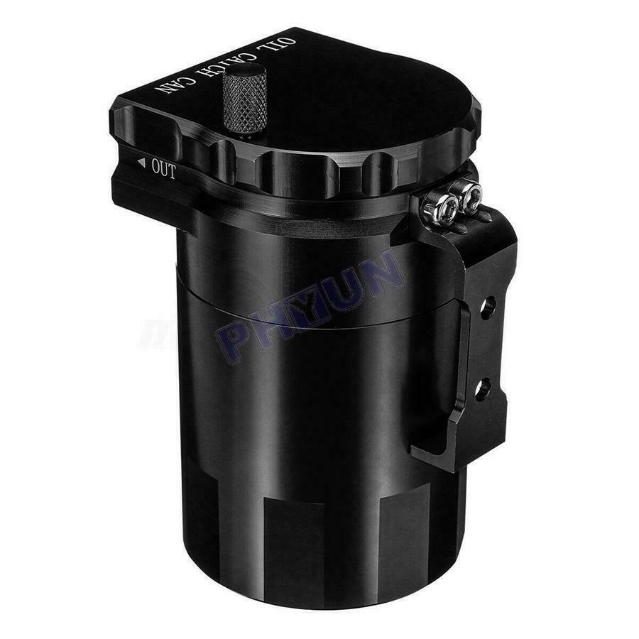 Oil Catch Can Reservoir Tank Kit Engine Black Polish Baffled Universal Aluminum
