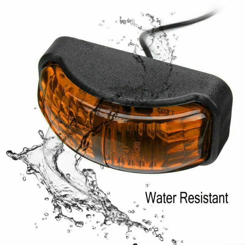 10x Amber LED Side Clearance Marker Lights 12V-24V for Car Truck Trailer Pickup