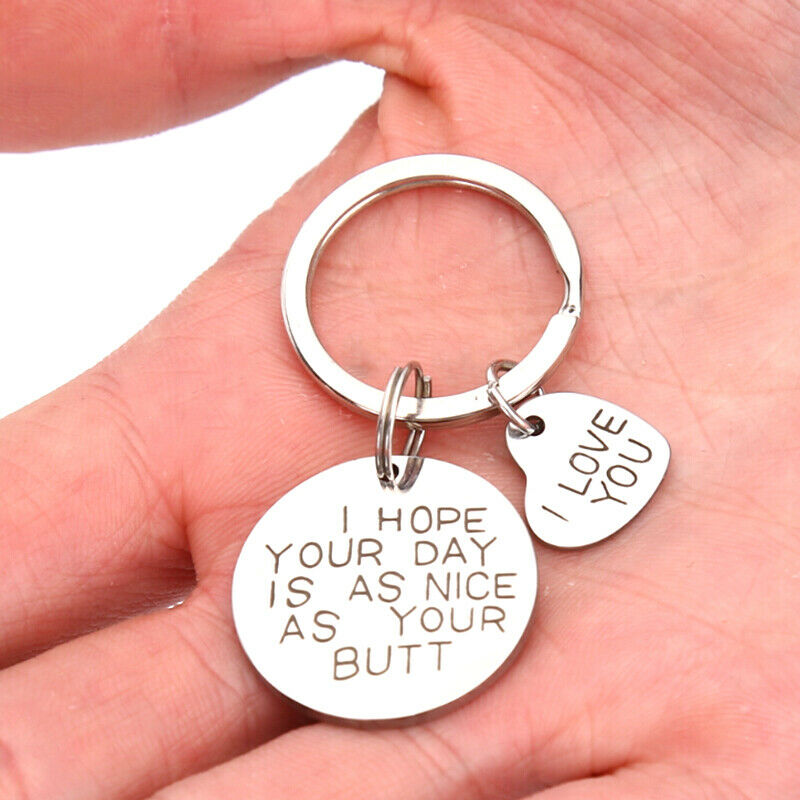 Engraved Pendants I Love You Key Chain Key Ring Jewelry Valentines day gi.l8