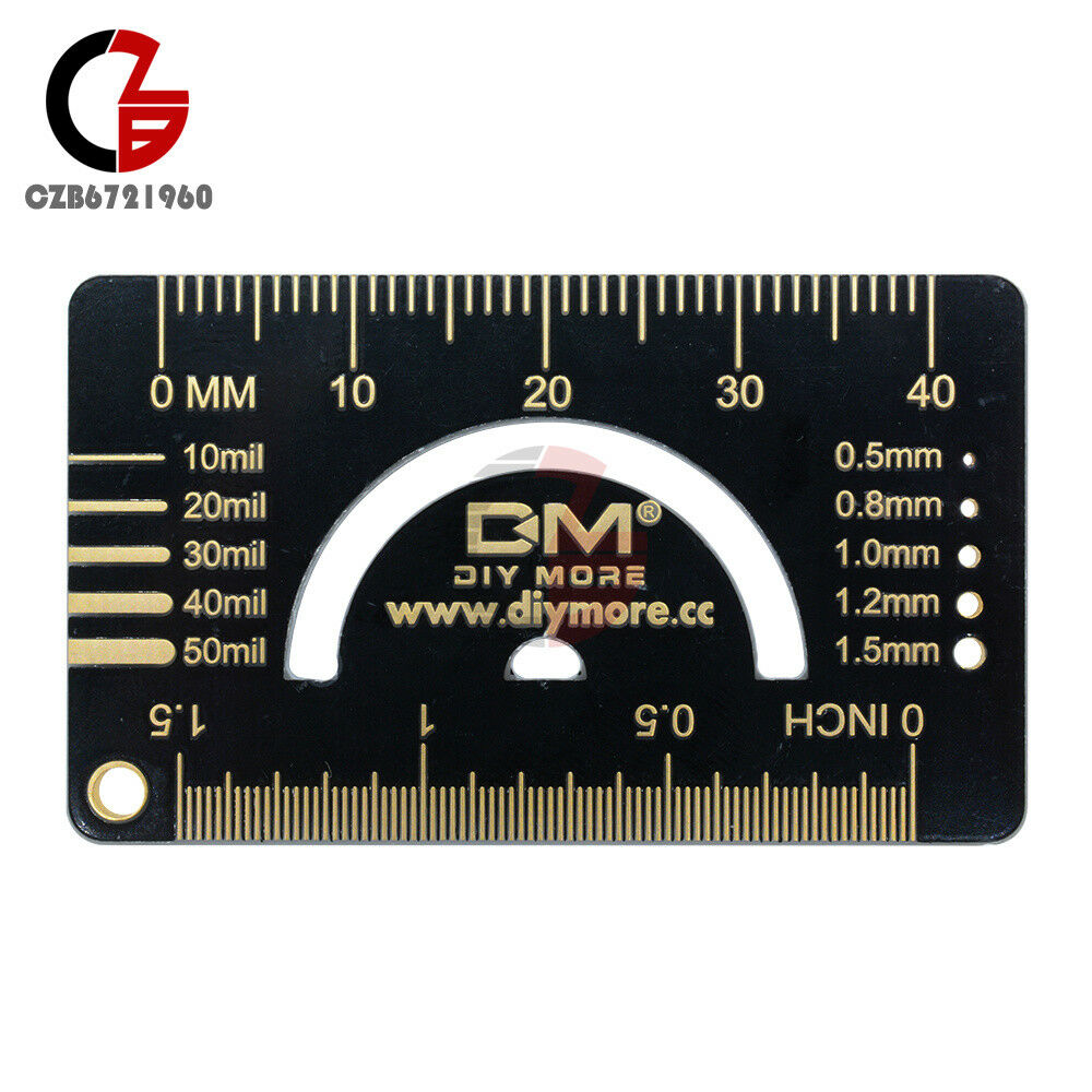 5PCS 4cm Black Multifunctional PCB Ruler Measuring Tool Angle Measure Meter