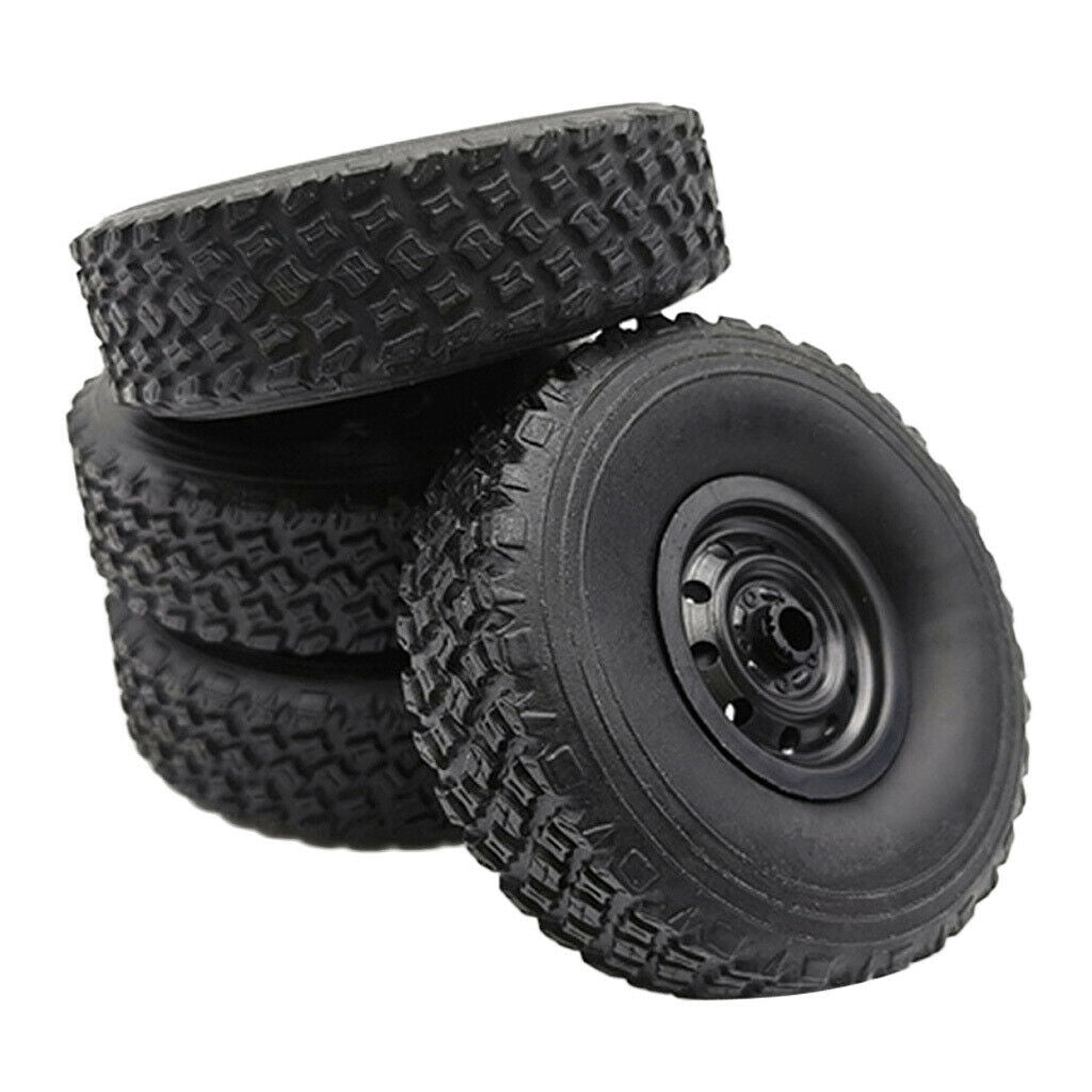 4x Rubber RC Car Tire Black for WPL B14K C14 C24 B36K Crawler Upgrade Parts