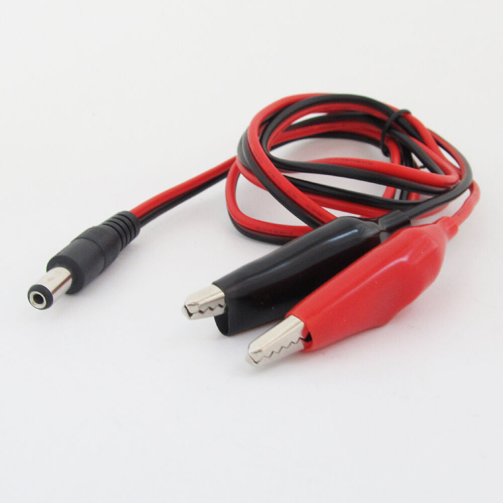 4sets 18AWG 1M 5.5 x 2.1mm DC Power Male Plug to Dual 45mm Alligator Clip Cable