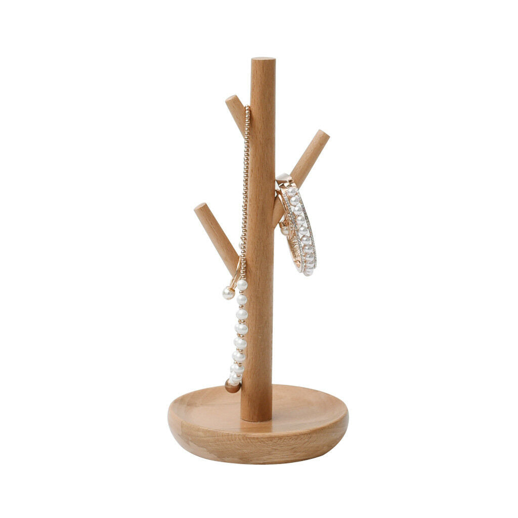 Wood Rack Jewelry Display Necklace Bracelet Pendant Hanger Storage Show Rack
