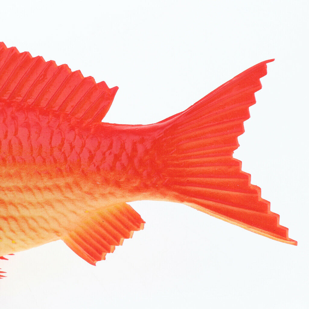 Set of 2 Carp Ornament Aquarium Decoration Creatures Kids Toys Grey+Red
