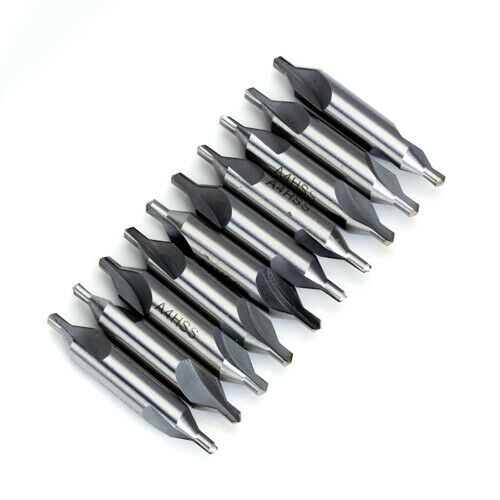 10pcs Combined Center Holes Drill Countersinks 60 Degrees Bit Diameter 4mm DIY