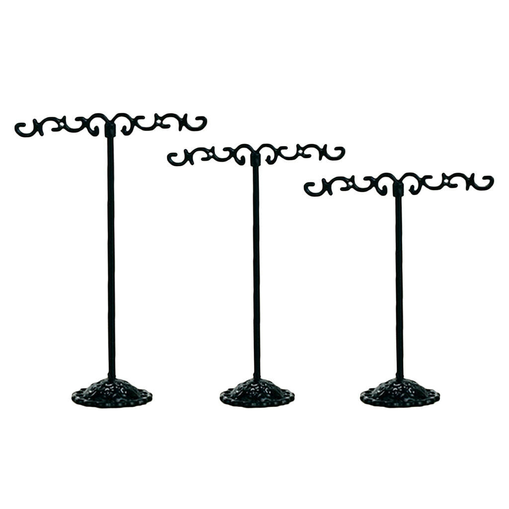 3Pcs Jewelry Holder Display Stand Earrings T Bar Hanger Necklace Storage Rack 01