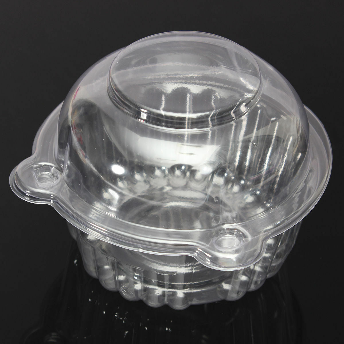 Hot 25pcs Individual Clear Plastic Single Cup Cake Muffin Case Pods Domes Boxes